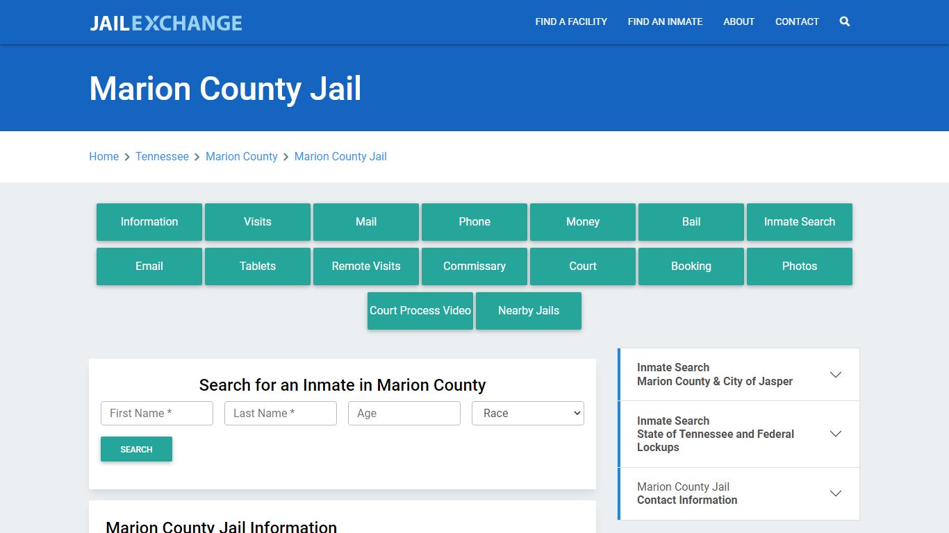 Marion County Jail Roster Lookup, TN, Inmate Search